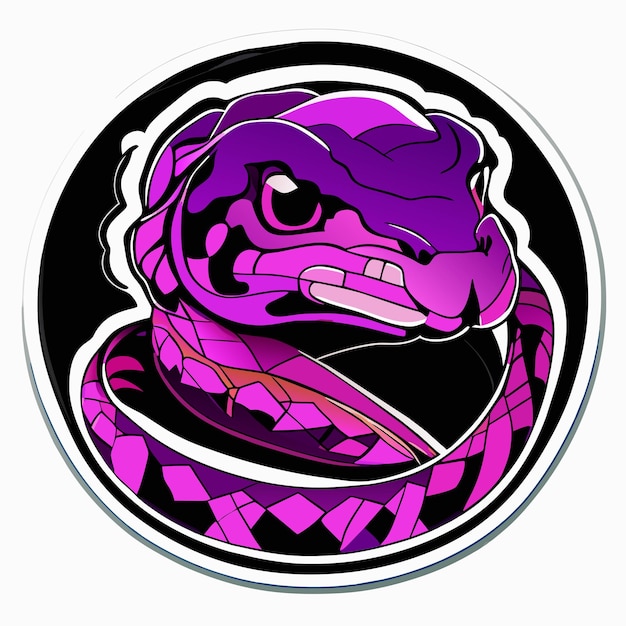 Vector amethystine scrub python sticker illustratie