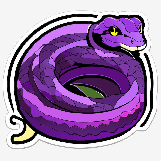 Vector amethystine scrub python sticker illustration