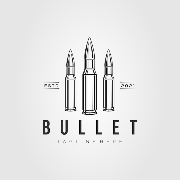 Vector ammo line art logo template vector illustration design. simple isolated bullet, ammunition line art symbol