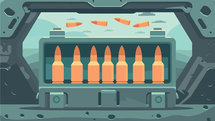 Vector ammunition box icon isolated vector illustration