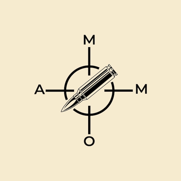 Vector ammunition icon logo vintage vector symbol illustration design