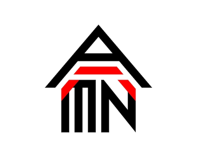 AMN brieven onroerend goed bouw logo ontwerp vector