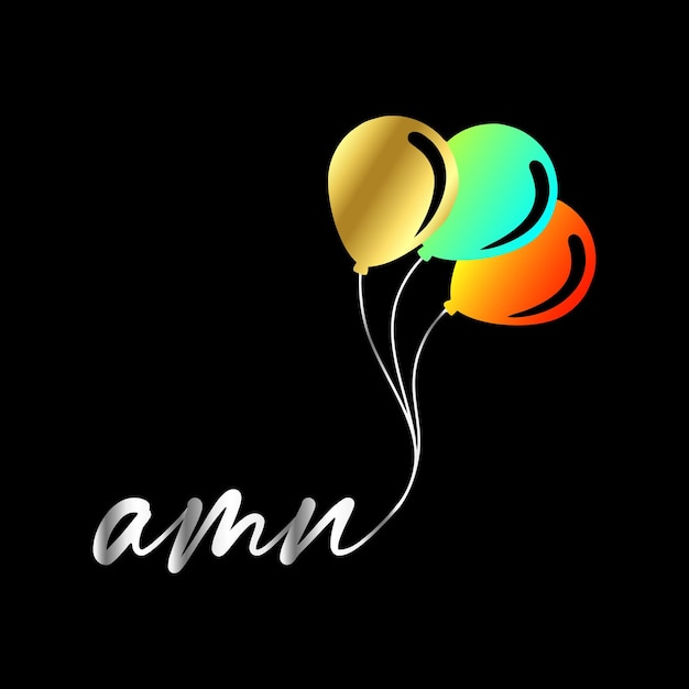 Vector amn monogram logotype for celebration event, wedding, greeting card, invitation vector template