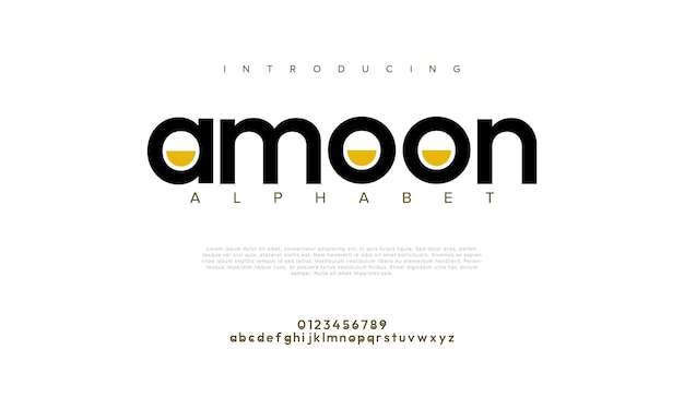 Amoon creative modern urban alphabet font Digital abstract moslem futuristic fashion sport minimal