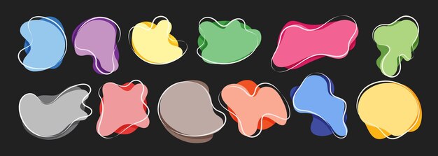 Amorfe blob vectoren in sets Asymmetrische met de hand getekende illustratie elementen