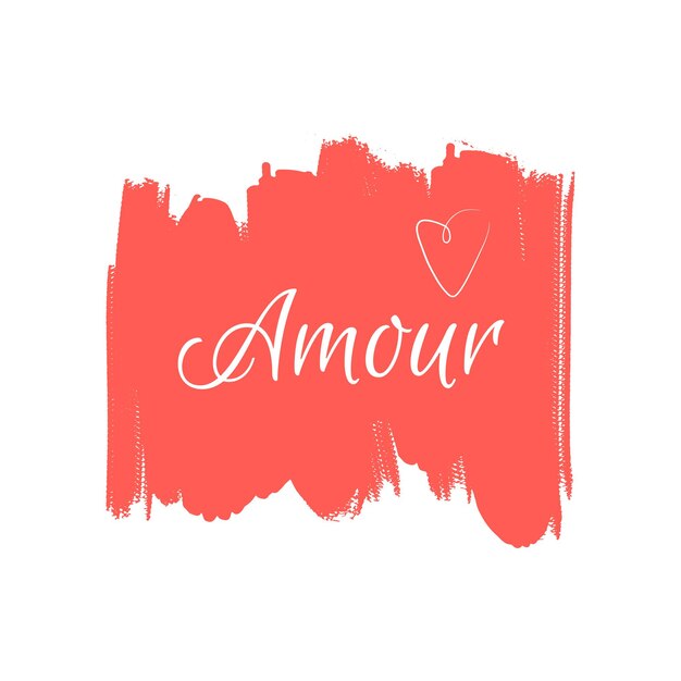 Amour liefde romantische belettering kaart geïsoleerd op witte achtergrond Tshirt sublimatie afdruksjabloon