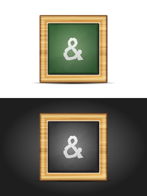 Ampersand sign on chalkboard