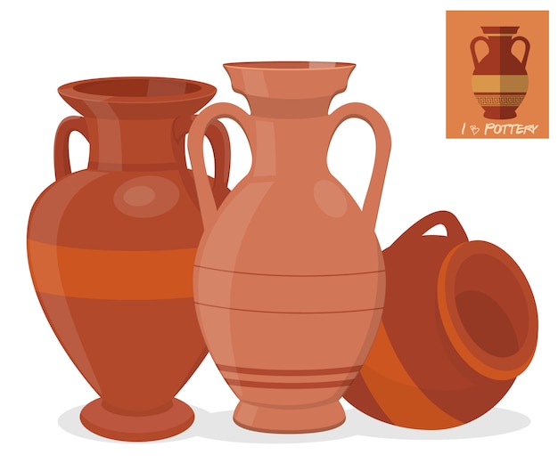 Vector amphora vaas set