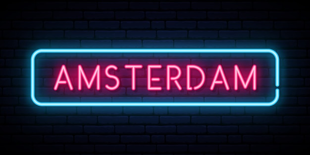 Insegna al neon di amsterdam