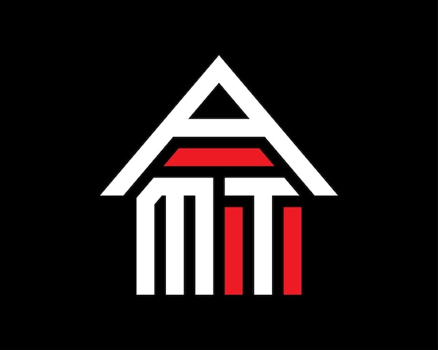 AMT 文字不動産建設ロゴ デザイン ベクトル