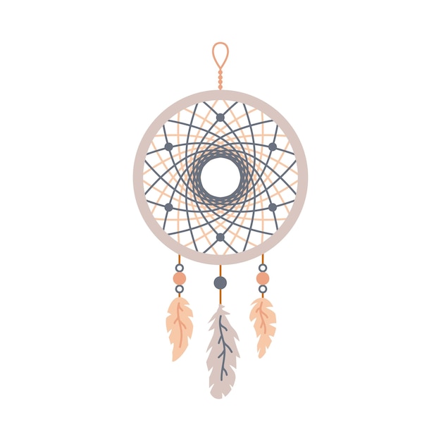 Amulet of the dream catcher on a white background spider amulet for good dreams