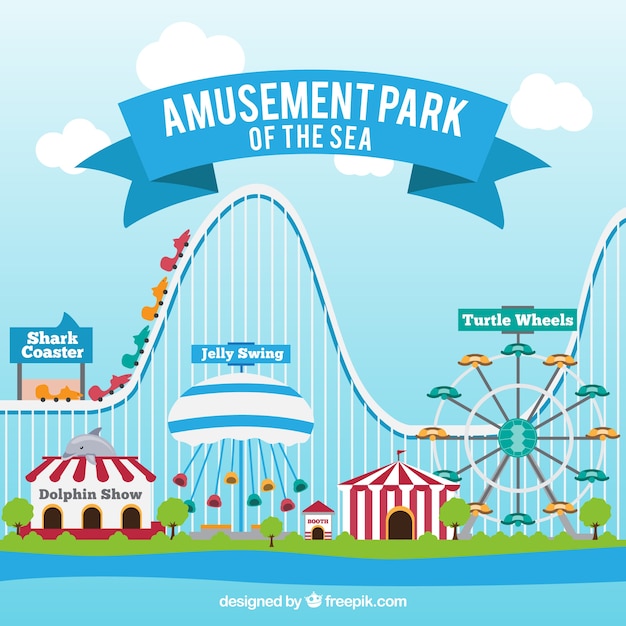 Vector amusement park background