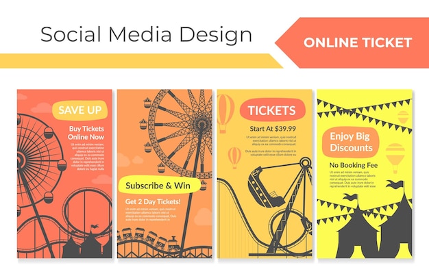 Amusement park deal at social media design set