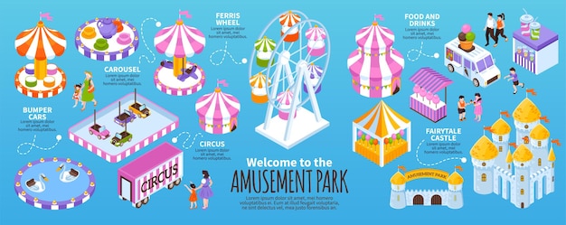 Vector amusement park infographics