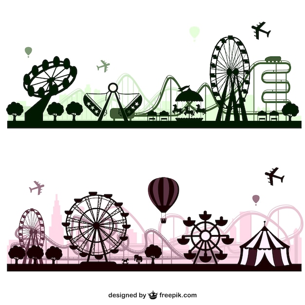 Amusement park skylines