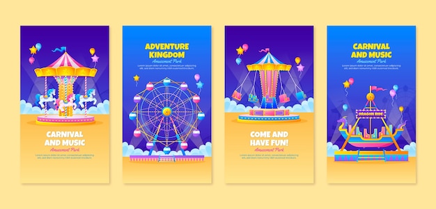 Vector amusement park template design