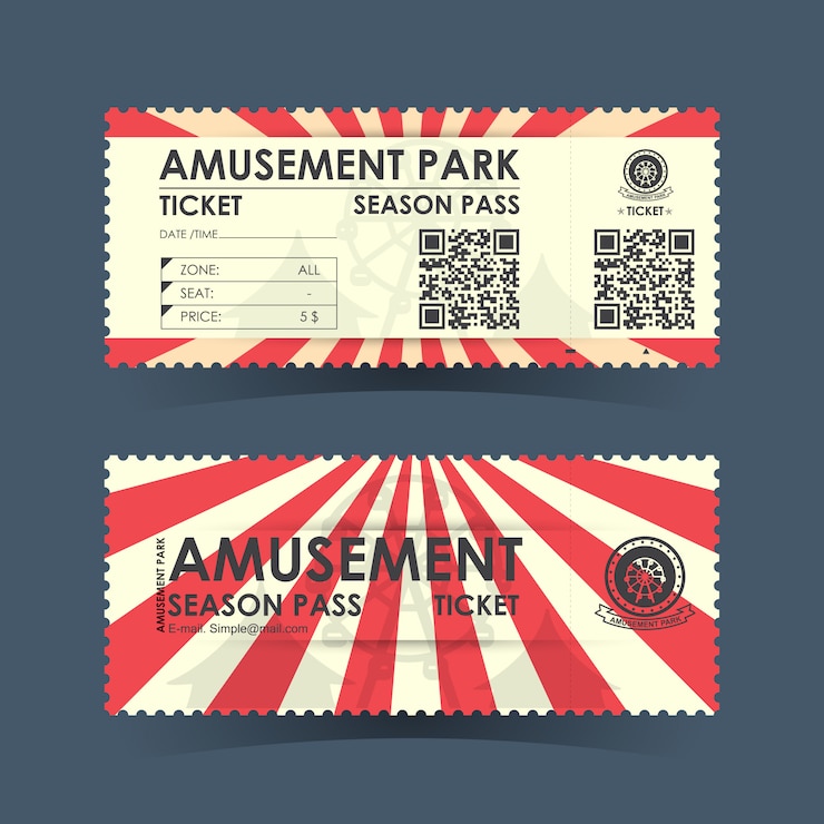 Vector amusement park ticket