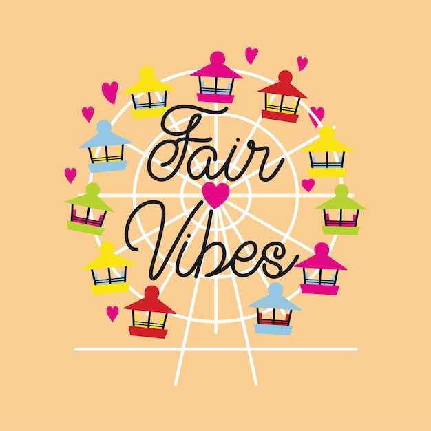 Amusement parks ferris wheel vector fairy vibes