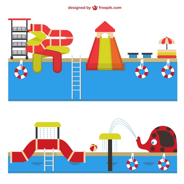 Amusement waterpark vector