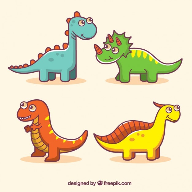 Занимательные цветные динозавры