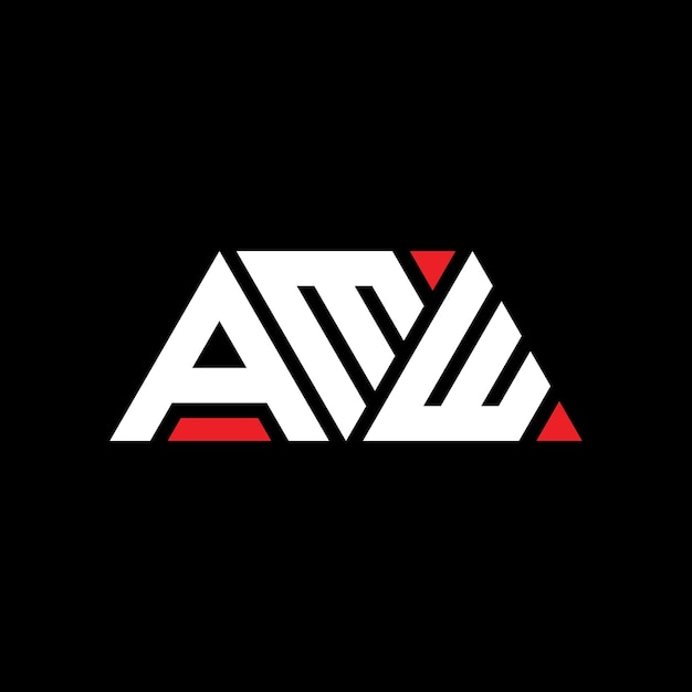 Вектор amw треугольная буква дизайна логотипа с треугольной формой amw триугольная конструкция логотипа монограмма amw трикутный вектор логотипа шаблон с красным цветом amw трекутный логотип простой элегантный и роскошный логотип amw