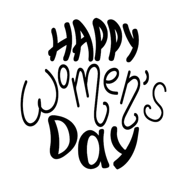 Элегантный образец с надписью happy women's day ручная векторная надпись на белом фоне шаблон для плаката открытки баннер