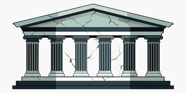 Вектор Изображение здания с колоннами и колоннами
