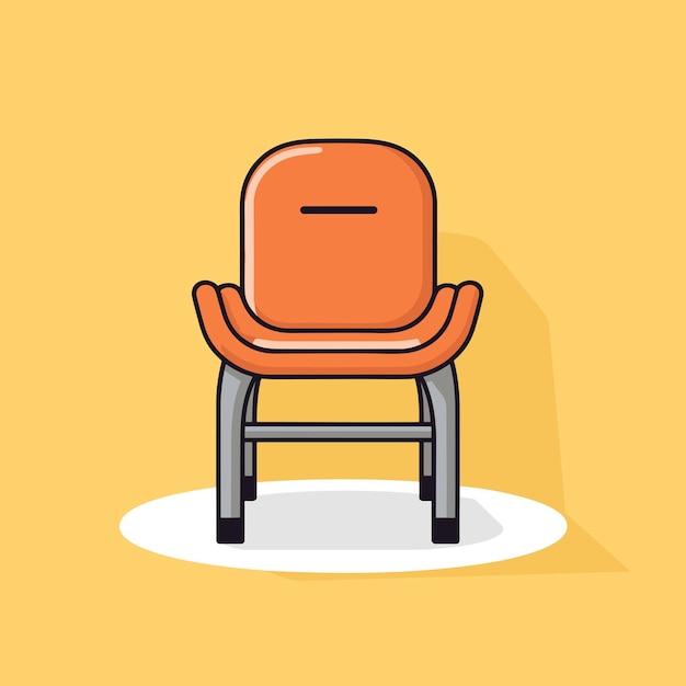 ベクトル 黄色の背景のオレンジ色の椅子