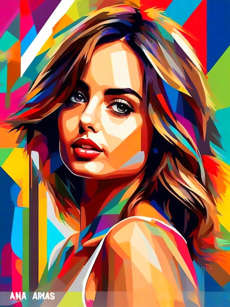 Ana De Armas in feko colors painting