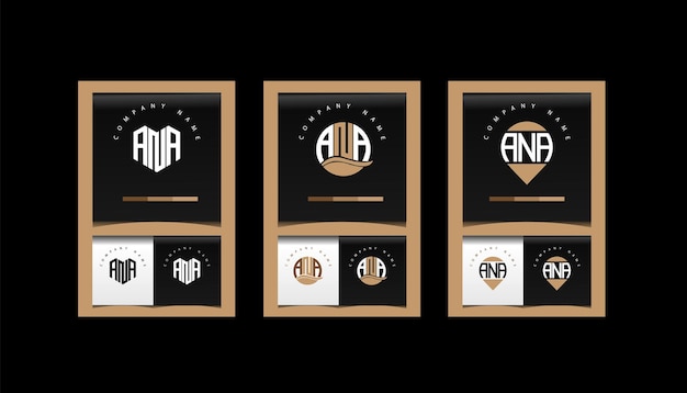 ANA  modern initial letter logo design vector bundle