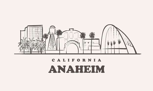 Anaheim skyline, californië