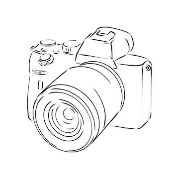 camera simple line drawing