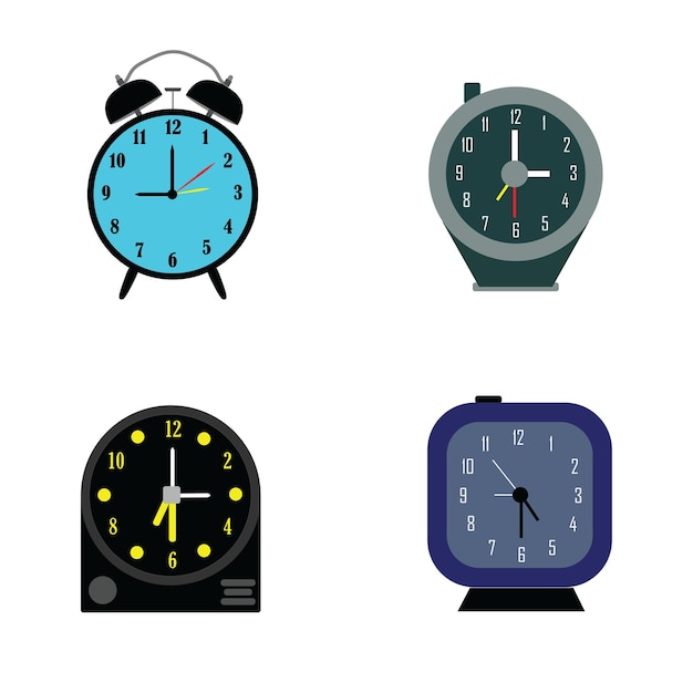 Analog timer clocks vector alarm clocks desk alarm clocks