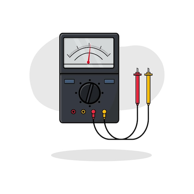 Illustrazione vettoriale del voltmetro analogico