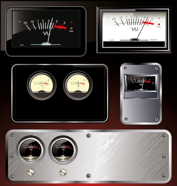 Analog VU Meter - abstract background set