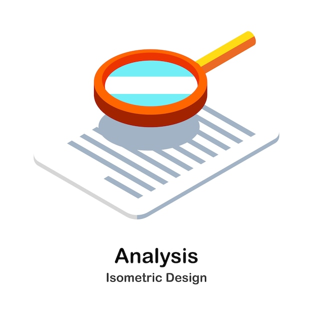 Analyse isometrische illustratie