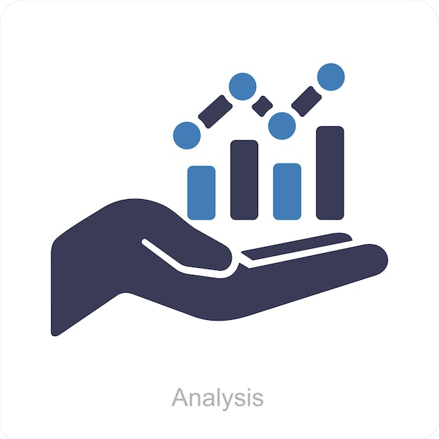 Analysis and analytics icon concept
