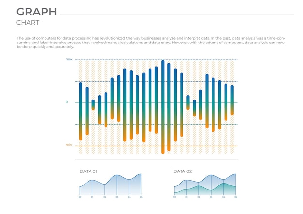 Analysis business data charts vector data illustration