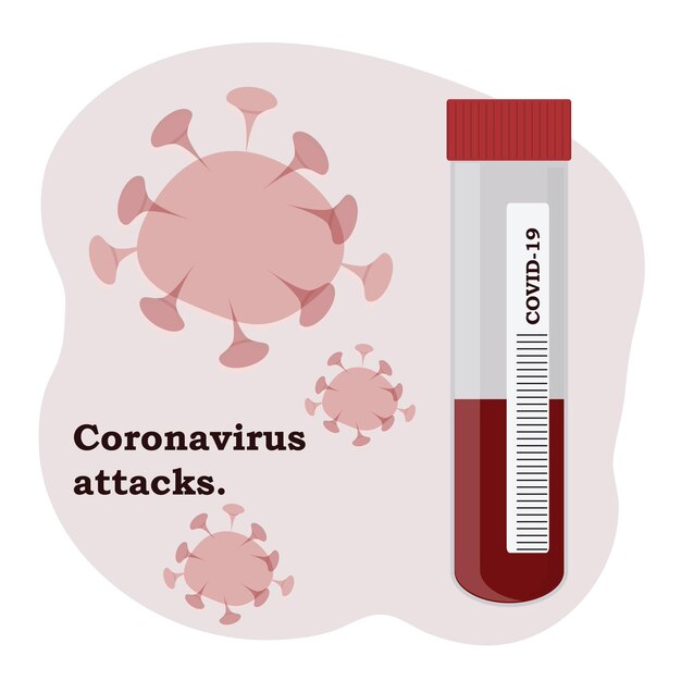 Vettore analisi per il coronavirus, illustrazione vettoriale. medicina, pandemia.