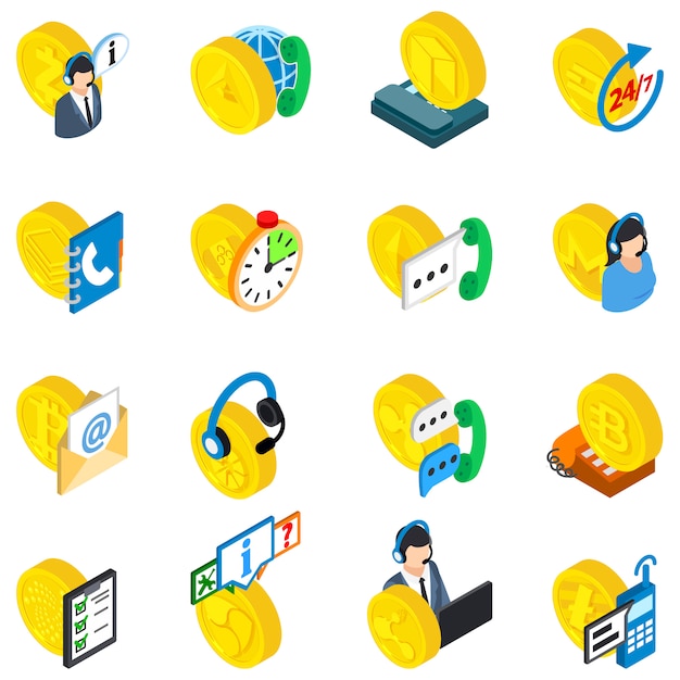 Analysis cryptocurrency icon set