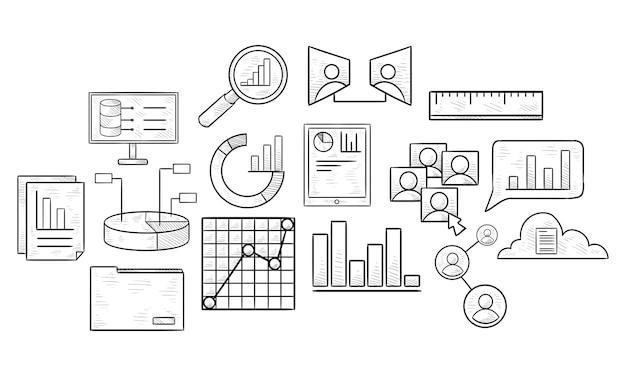 Vector analysis data handdrawn collection