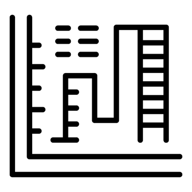 Vettore vettore di contorno di icone dei dati di analisi grafico di ricerca rapporto di mercato