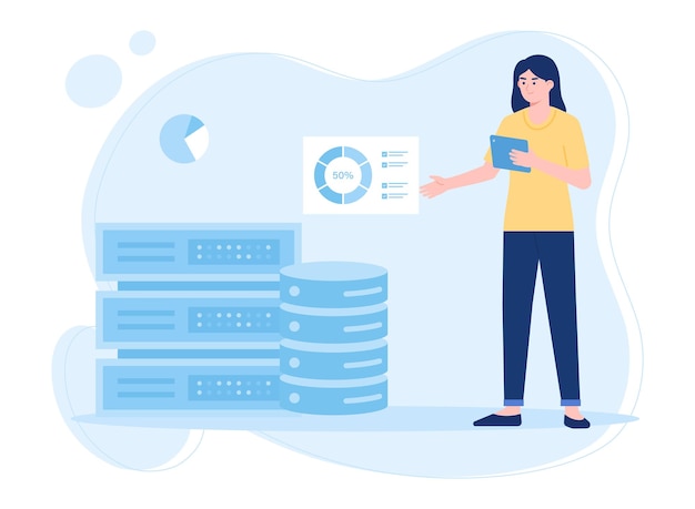 Vector analysis info graphic big data concept flat illustration