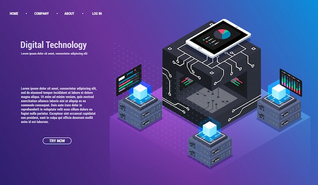 Analisi e investimenti. concetto di visualizzazione dei dati. 3d isometrico