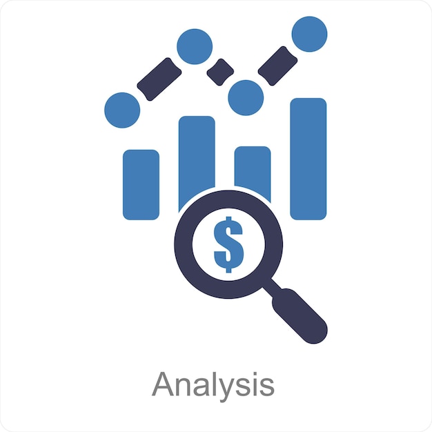 Analysis and statistics icon concept