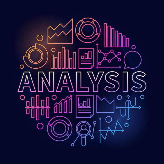 Вектор Анализ векторной красочной современной круглой иллюстрации или баннера