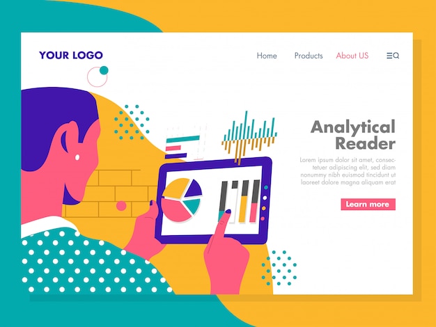 Analytical Reader Illustration for landing page