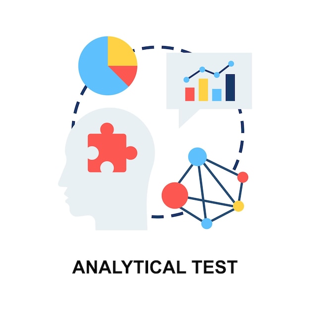 Vector analytical test flat concept vector design isolated on white background