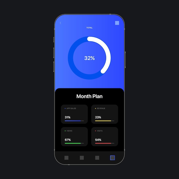 Analytics app. radial graph ui screen concept. circular statistical analysis. vector illustration