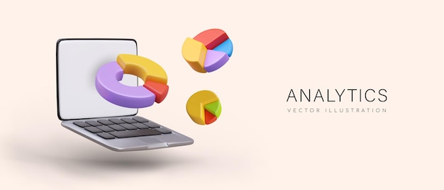 Analytics concept Collection of statistical data analysis visualization